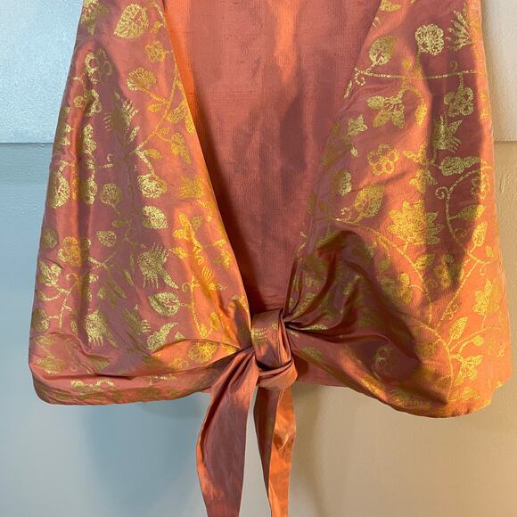 Lafayette 148 SET Silk Shantung Pleated Kareem Skirt & Tie Top SIZE 12 EUC - Picture 4 of 15